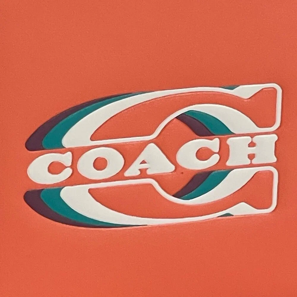 Coach CH084 3 In 1 Wallet Coach Stamp Mens Refined Calf Leather Bright Orange - Picture 8 of 9